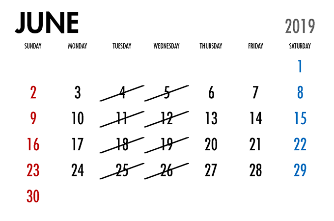 6月カレンダー